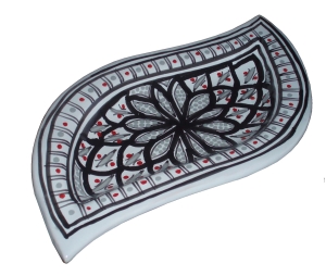 Talerz łezka 30cm szara