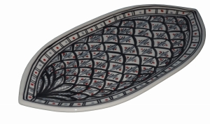 Talerz Turecka Pizza PIDE 43cm SZARA