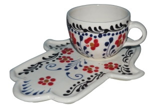 Filiżanka z podstawką Fatima 170 ml mix 3